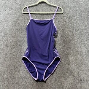 Vintage LL‎ Bean Outdoors Swimsuit Women 16L Purple One Piece USA Made